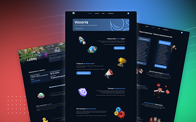 Voxoria Minecraft Servers branding design graphic design minecraft ui ux web