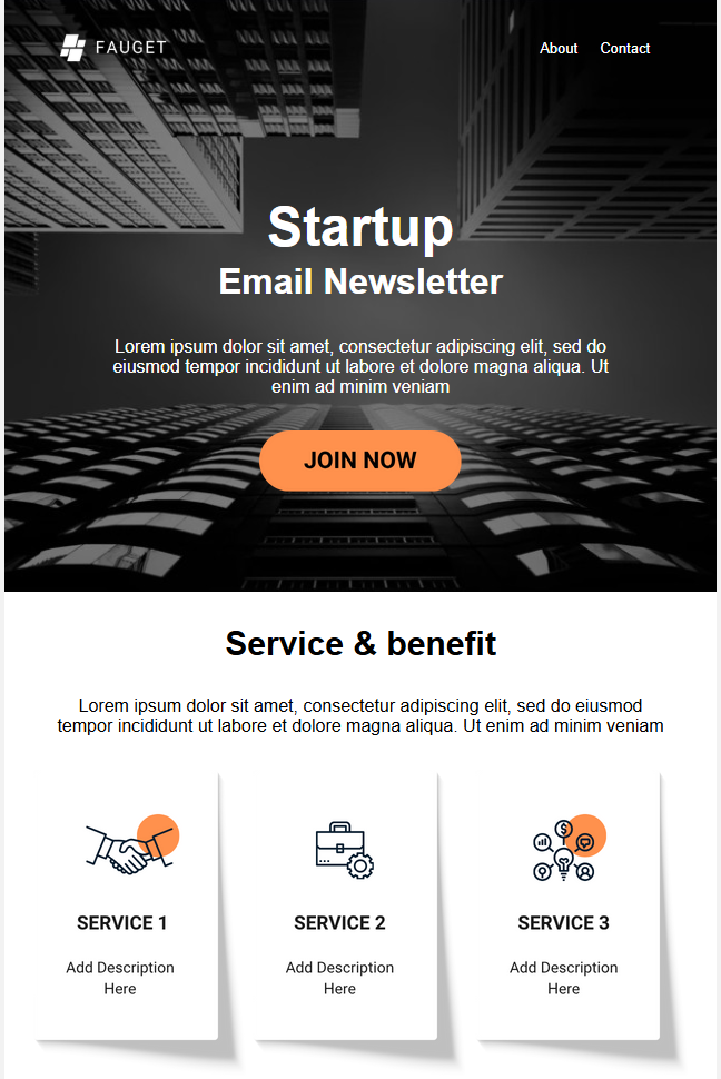 Modern responsive HTML email template branding email design email marketing email template html email template klaviyo mailchimp