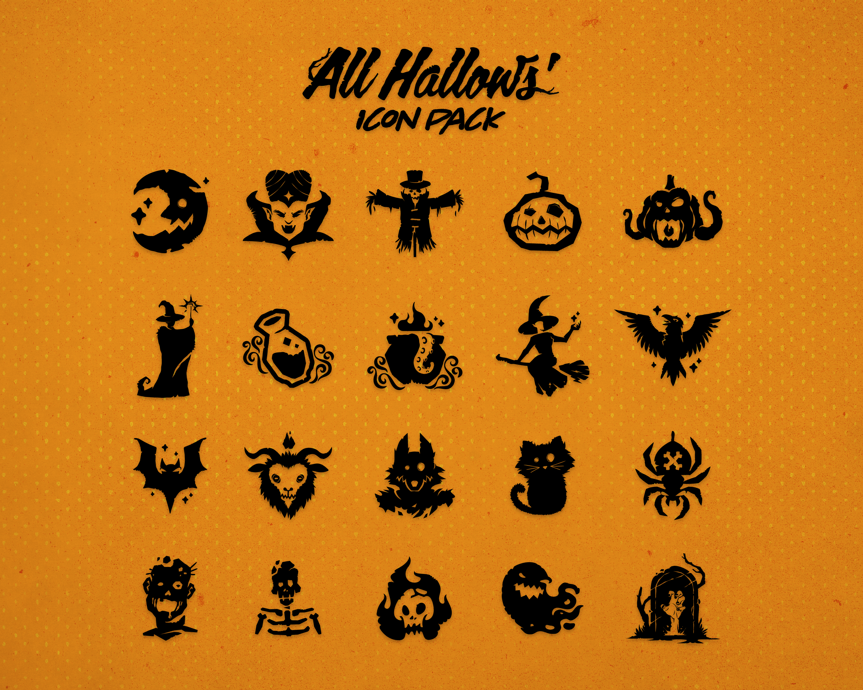 All Hallow's Icon Pack graphic design halloween icons illustration minimal vector