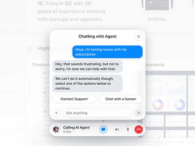Chatting with Agent ai chat ui