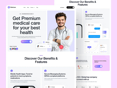 Healthcare Website Design clinic website consulting doctor healthcare startup healthcare website healthtech hospital medial website medical website medicaments medicine online doctor appointment patient telehealth telemedicine telemedicine website treatment ui ux web design website design
