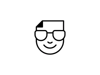 Geek Document Logo ai app brand and identity cloud community creative document face geek head logo minimilist paper premade logos program server smart software