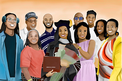 A Commissioned Family Portrait illustration portrait