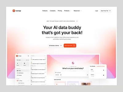 Izanagi - AI Chat Landing Page Animation ai chat ai dashboard artificial intellegent landing page animation microinteraction minimal design modern ui motion design ui ui animation ux design ux ui design web design website animation