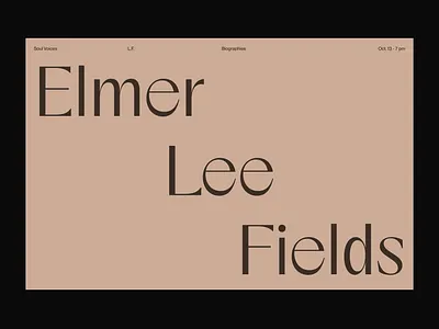 Typography and Layout Exploration: Lee Fields concept typography ui web design