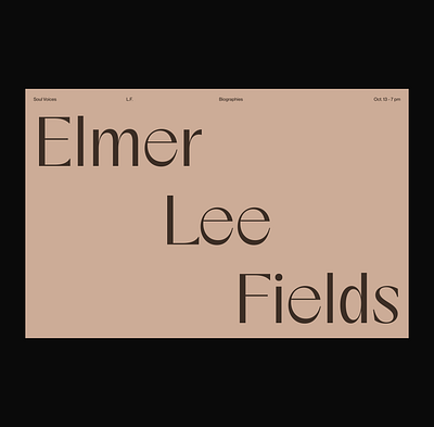 Typography and Layout Exploration: Lee Fields concept typography ui web design