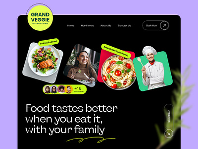 Restaurants Hero Header creative design food hero header landing page minimal restaurant ui ux web web design