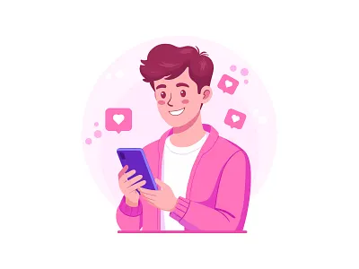 Scroll-Stopping Social Media Engagement Vector Illustration adobe illustrator app illustration art character commission concept design system digital engagement flat freelance illustration lifestyle mobile app scalable social media ui design uplifting vector vibrant