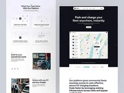 Parkos - EV Charging & Parking Website battery car charging station clean design electric car ev ev charger modern saas station technology transport ui uidesign ux uxdesign vehicle web design website