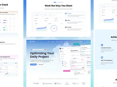 Taskko - SAAS Website Template agency b2b blue charts clean cloud component framer gradient graph landingpage saas saas landing page snipset task management team template vektora web design webflow