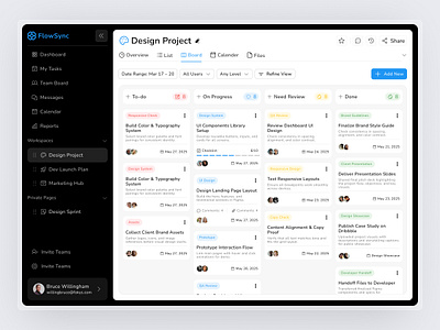 Task Management Dashboard agaency calendar company daily task dashboard design employee hr project task task management task overview to do list ui ui kit ux