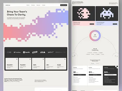 MindFlow - AI Productivity Landing Page animation landing page landing page design productivity saas saas landing page saas website task management task management landing page task management website tracking ui ui design uiux uiux design ux web web design website website design