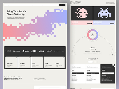 MindFlow - AI Productivity Landing Page animation landing page landing page design productivity saas saas landing page saas website task management task management landing page task management website tracking ui ui design uiux uiux design ux web web design website website design