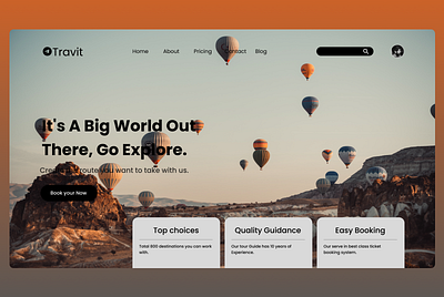 Travit Landing Page Design designer figma travel landing page ui ux website