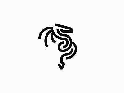 Amphiptere Dragon - Logo Design beast branding design dragon fantasy icon logo magic minimalist modern mystical simple symbol