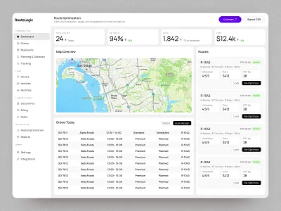 Logistics Dashboard admin app b2b dashboard desktop interaction logistcis product design saas shipping supply chain tms transport transportation ui ux web app