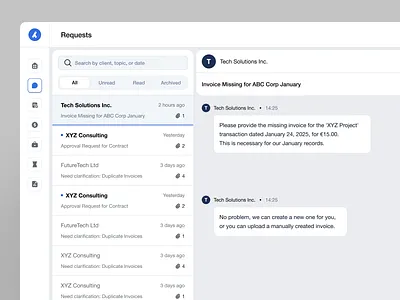Caletra – Request Management Dashboard chat chat box chat dashboard chat ui clean dark dashboard dashboard saas inbox inbox ui invoice light message message ui messager modern request saas ui uidesign