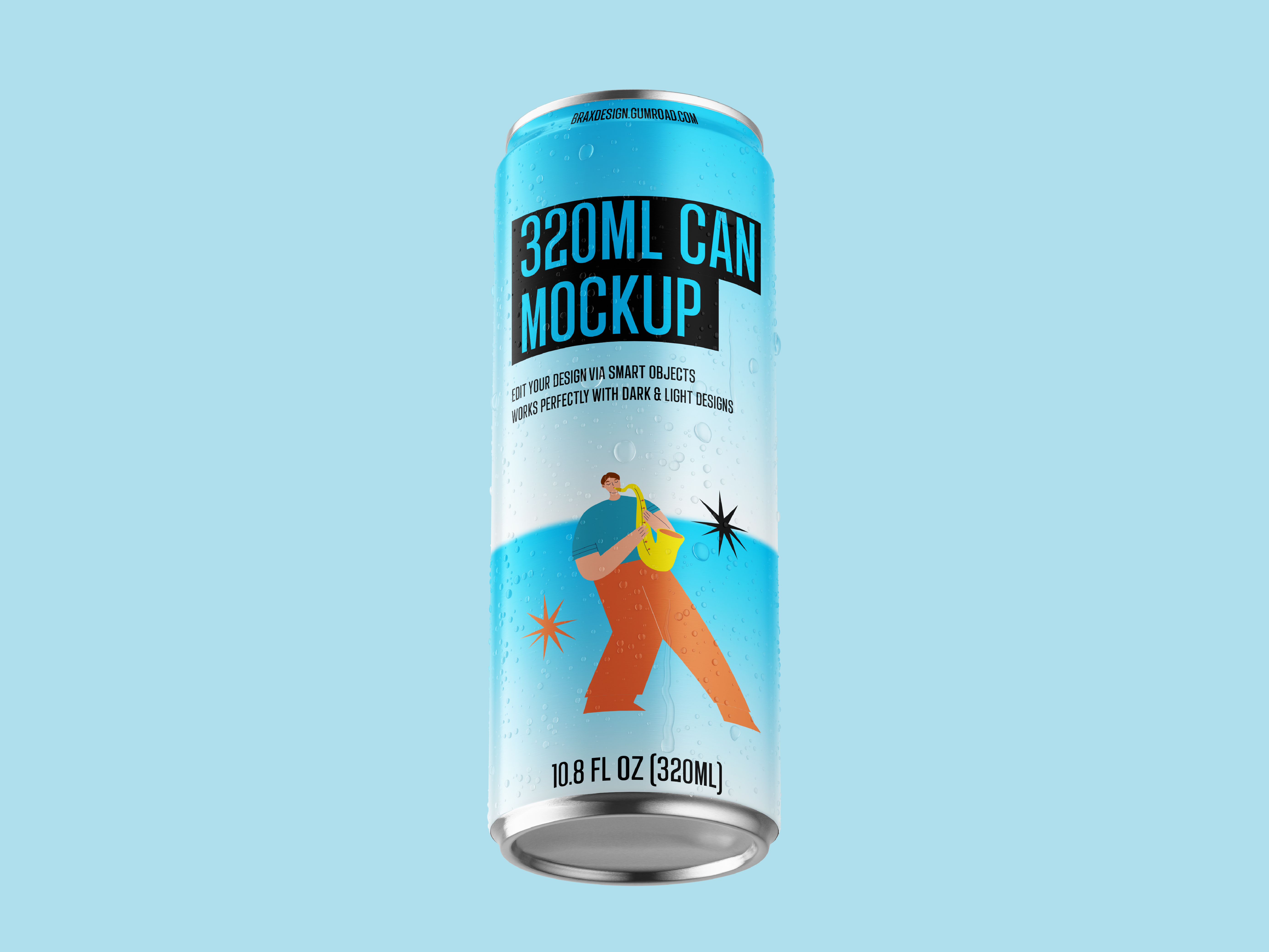 Aluminum 11.1 oz / 330ml sleek Can Mockup (PSD) 330ml sleek aluminum beverages can freemockup mockup mockup (psd)