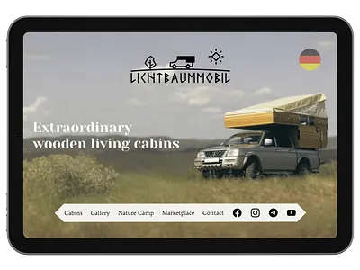 Lichtbaummobil - Logo, Web Design & Development custom coded graphic design living cabins logo logo design nature web design web development wooden