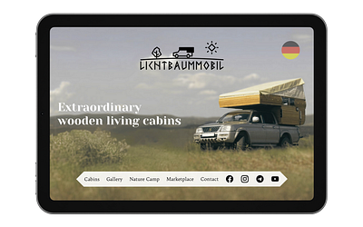 Lichtbaummobil - Logo, Web Design & Development custom coded graphic design living cabins logo logo design nature web design web development wooden
