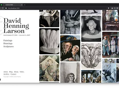 Upcoming site for David Henning Larson art ringside surveyor web design