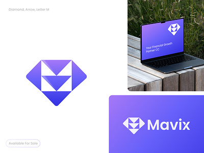 Diamond - Letter M, Fintech logo ai logo app icon logo arrow logo banking logo brand logo branding business logo corporate logo diamond logo finance brand finance logo fintech logo logo m logo minimalist logo modern logo money logo negative space logo saas logo website logo