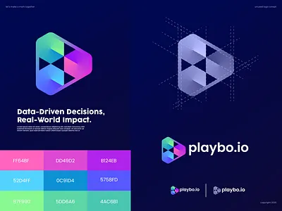 abstract colorful Play logo design - unused ai b2b brand identity branding button crypto logo design futuristic gaming logo logo logo design logo designer media media logo modern music logo design online business play icon play logo video