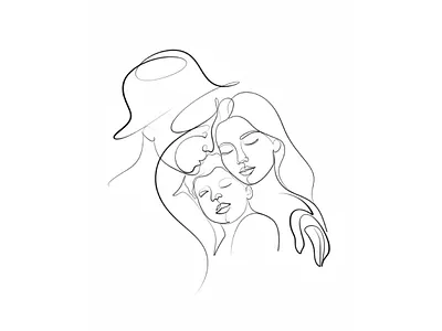 Familly line art abstract line art canada continuous line continuous line art custom line art fine line art gift idea hand made illustration illustration art line art line drawing mamury outline pet reels tattoo unique gift usa victor line art