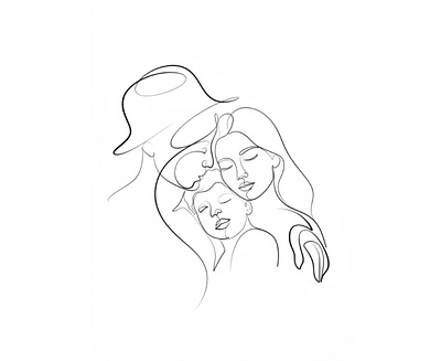 Familly line art abstract line art canada continuous line continuous line art custom line art fine line art gift idea hand made illustration illustration art line art line drawing mamury outline pet reels tattoo unique gift usa victor line art