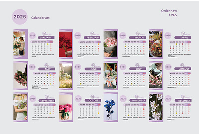 Calander art 2026 branding graphic design motion graphics