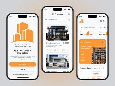 Real Estate Mobile App Design card eal estate agency filter home screen listing listing app mobile mobile app real estate real estate app real estate design real estate mobile app design real property user experience user interface