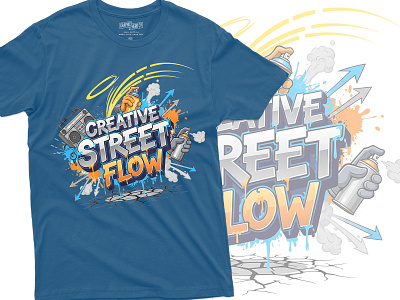 Creative Street Flow – Urban Graffiti T‑Shirt Design bold branding clothing culture design fashion graffiti illustration logo paint street trend tshirt typography urban vector