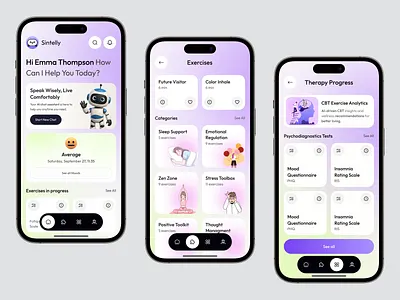 AI Mental Health App ai app ai app design ai chat assistant ai health app ai mental health ai mental health app ai mobile app ai therapy app app design brain app cbt app design health app health app design meditation app mental health app design mental wellness app modern app self care mobile app therapy app ui ui designer