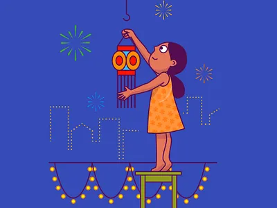Diwali celebration digital diwali festival flatcolors illustraion illustration india minimalistic vector