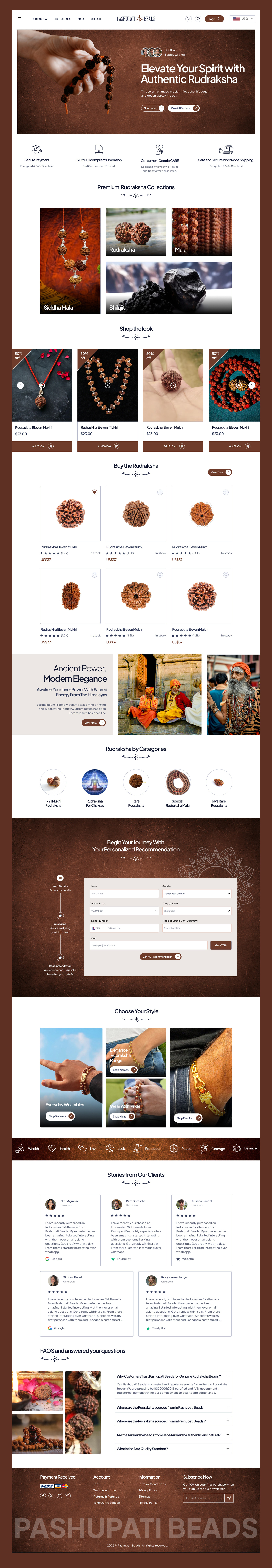 Pashupati Beads Website by umesh kayastha on Dribbble, image size:1600x9234