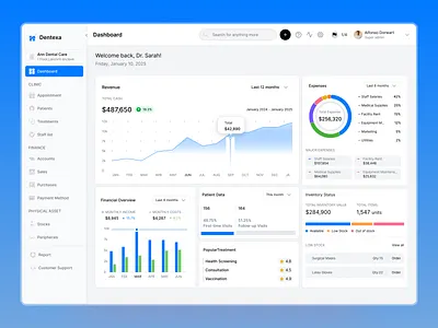 Dentexa: Streamlined HealthTech Dashboard for Dental Clinics appointmentscheduler designinspiration digitalhealth graphic design healthtechdesign logo moderninterface modernui motion graphics nocodedevelopmen productdesign typographyindesign ui ui design ux uxinspiration