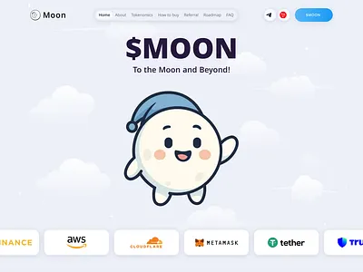 MOON - Meme Coin Website landing page meme meme coin meme coin design meme coin ui meme coin website meme website product design solona web design web3