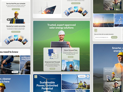 Green Energy & Solar Solutions Landing Page ☀️ animation bento branding carbon neutral energy solutions creative design figma framer graphic design green tech modern design new design concept renewable energy solar panel solar solutions company sustainability sustainable energy solutions ui design uiux webflow website design
