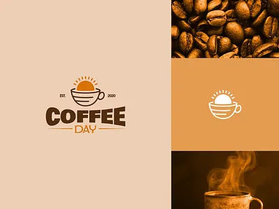 COFFEE DAY: Cup & Sun Bliss brand identity branding coffee design design logo flat graphic design illustration line line art logo logo design logos logotype modern sun timeless ui unique