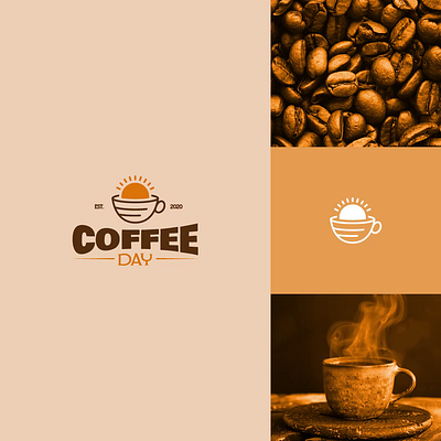 COFFEE DAY: Cup & Sun Bliss brand identity branding coffee design design logo flat graphic design illustration line line art logo logo design logos logotype modern sun timeless ui unique