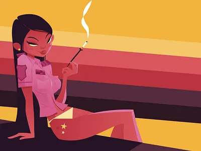 Hey kids, it's been a while. illustration illustrator pinup red vector vintage yellow