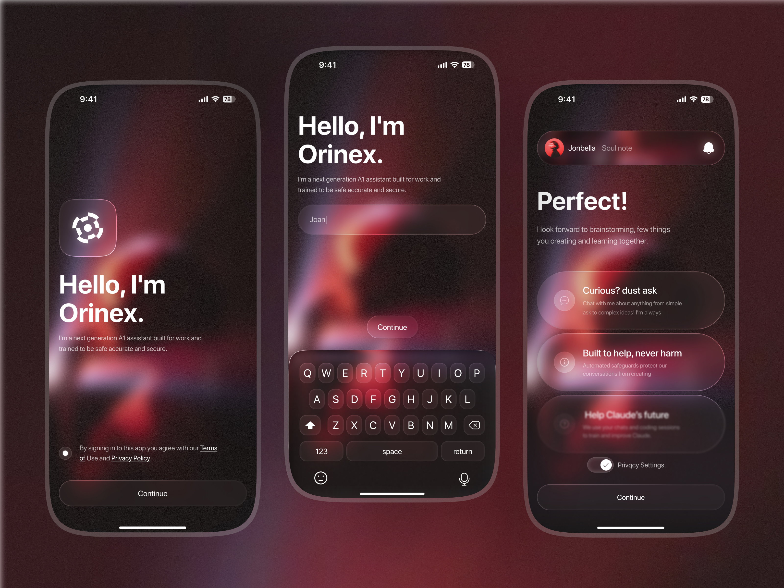 Example of Orinex –Next Gen Ai Assistant Mobile App