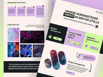 Landing Page design agency branding colorfull landing page minimal studio swiss design ui uniqe vibrant ui webpage x