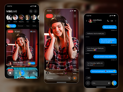 Live Streaming & Chat App — Watch, Connect & Go Live Instantly 2025 trends ai chat app app design chat app creator app entertainment app live stream ui live streaming app livestream platform messaging app mobile mobile app social app design social media app ui design video streaming app