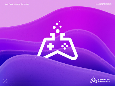 Lab Flask with Game Controller Gaming logo