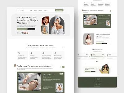 Urban Aesthetic - Landing Page Design Redesign 3d design aesthetic beauty brand visual clean design cosmetic creative knehad21 landing page modern natural platform popular product website promo skincare startup uiux design web 3 web design