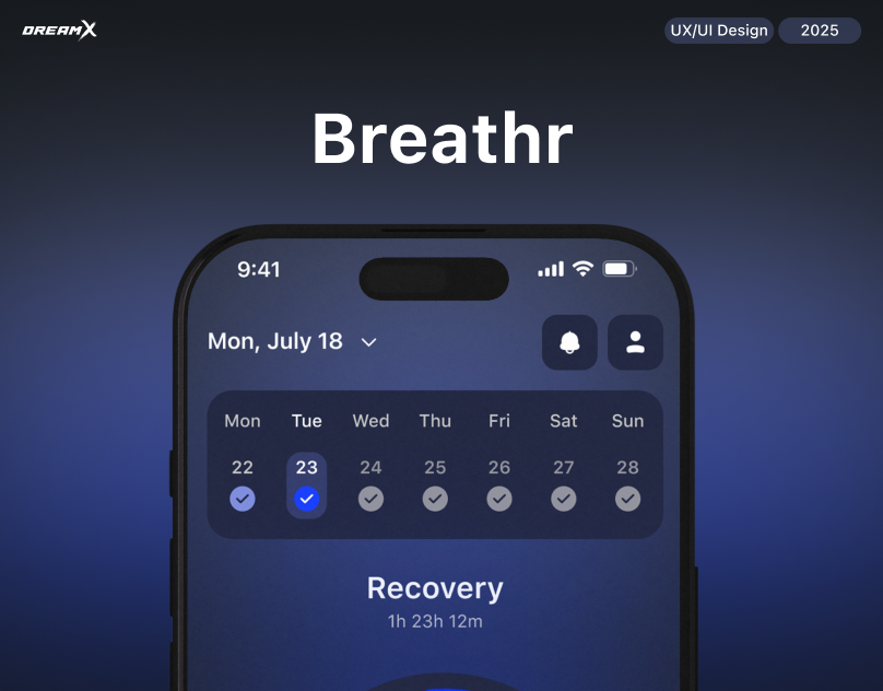 Breathing Assistant App – Breathr design dreamx ui ui design ux ux design