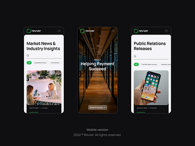 Revver — Interactive Website UX/UI Design (Part 2) adaptive branding celerart creative design graphic design green illustration logo mobile saas technology ui ux vector web design website
