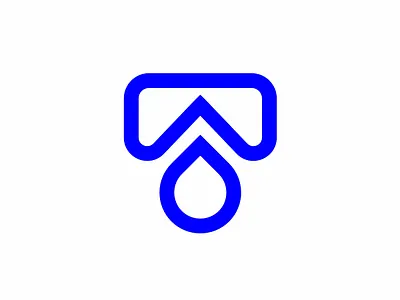 Letter and water-drop icon drop fimbird lettert logo logodesigner pond sea water