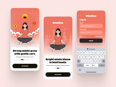 Log in page — Meditation Mobile App app app design health app log in log in page login meditation mobile mobile app mood app mood tracker onboarding register sign in sign up splash screen yoga